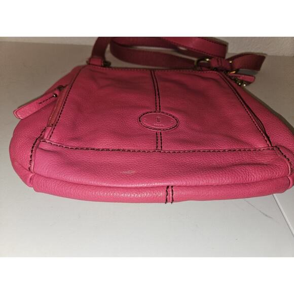 Fossil Leather Crossbody Handbag Pink 12x10 - Picture 5 of 13